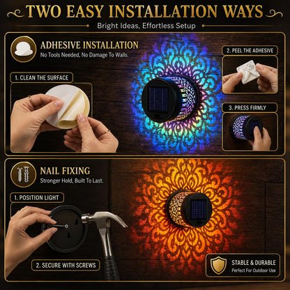 Solar Mandala Lights | Wireless | Diwali, Dussehra, New Year, Christmas and More | by Veloura