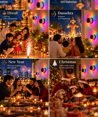 Solar Mandala Lights | Wireless | Diwali, Dussehra, New Year, Christmas and More | by Veloura