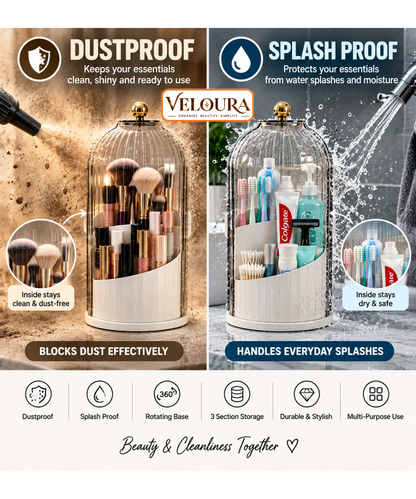 360° Rotating Makeup Brush Holder | by VELOURA®