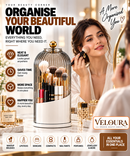 360° Rotating Makeup Brush Holder | by VELOURA®