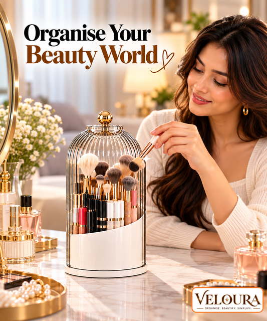 360° Rotating Makeup Brush Holder | by VELOURA®