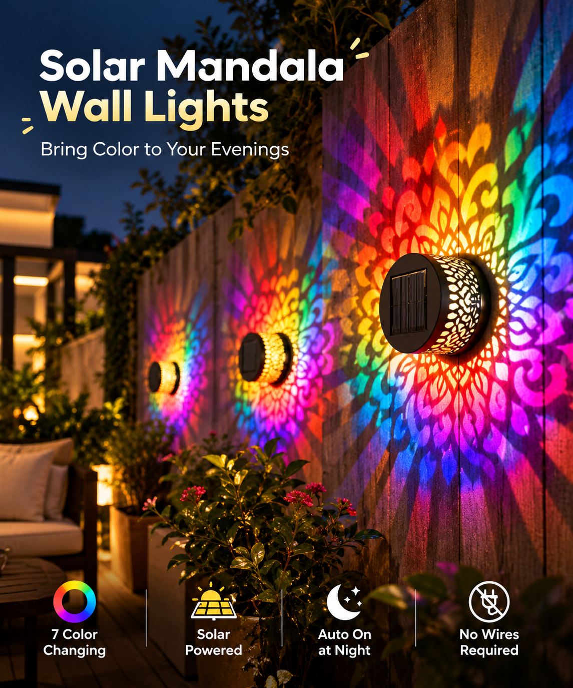 Solar Mandala Lights | Wireless | Diwali, Dussehra, New Year, Christmas and More | by Veloura