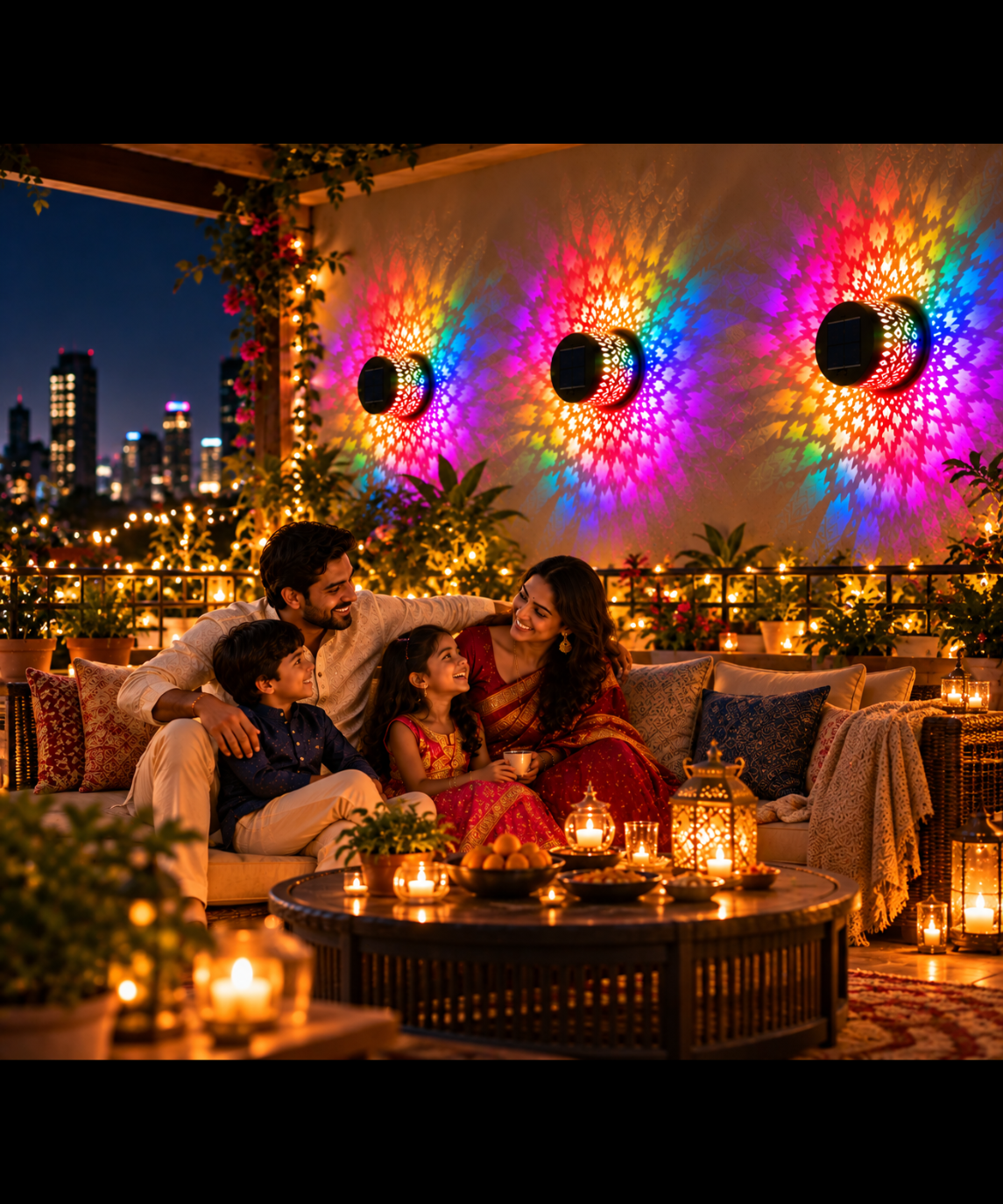 Solar Mandala Lights | Wireless | Diwali, Dussehra, New Year, Christmas and More | by Veloura