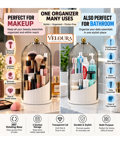 360° Rotating Makeup Brush Holder | by VELOURA®